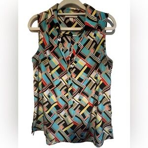 Dana Buchman Sz S Multi Color Sleeveless Blouse